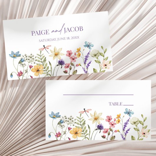 Wildflower Wilde Bloemen Bloemen Bloemen Bruiloft Plaatskaartje