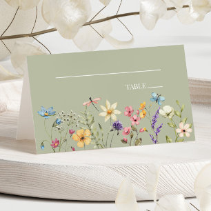 Wildflower Wilde Bloemen Bloemen Bloemen Bruiloft Plaatskaartje