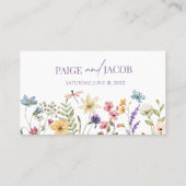 Wildflower Wilde Bloemen Bloemen Bloemen Bruiloft Plaatskaartje (Achterkant)