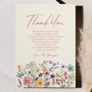 Wildflower Wilde Bloemen Bloemen Bloemen Tuin Baby Bedankkaart