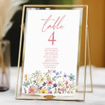 Wildflower Wilde Bloemen Bloemen Bloemen Tuin Brui Kaart<br><div class="desc">Dit is een Wildflower Wilde Bloemen Bloemen Tuin Trouwtafel Nummer w / Namen!</div>