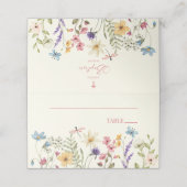 Wildflower wilde bloemen bloemendoop plaatskaartje (Buitenkant ongevouwen)