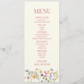 Wildflower wilde bloemen bloementuin Baby shower Menu (Voorkant)