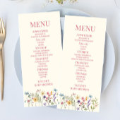 Wildflower wilde bloemen bloementuin Baby shower Menu
