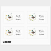 Wildflower Wilde Eend Huwelijk Rechthoekige Sticker (Vel)