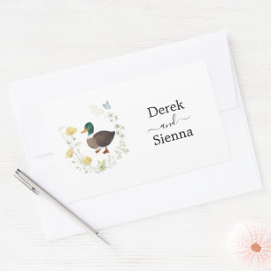 Wildflower Wilde Eend Huwelijk Rechthoekige Sticker
