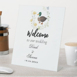 Wildflower Wilde Eend Huwelijk Reclamebord Met Voetstuk