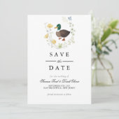 Wildflower Wilde Eend Huwelijk Save The Date (Staand voorkant)