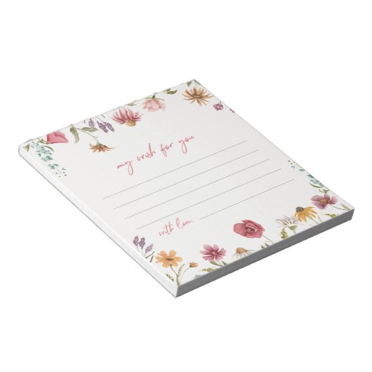 Wildflower Wish Notecards | Wildbloem Notitieblok (Schuin)