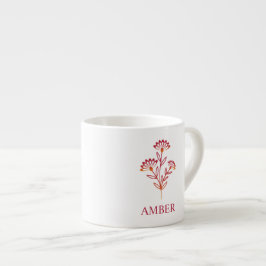 Wildflower with Name in Red Espresso Kop