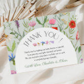 Wildflower Witte Bloemen Baby shower Dank u kaart