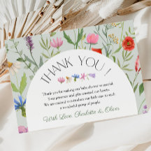 Wildflower Witte Bloemen Baby shower Dank u kaart
