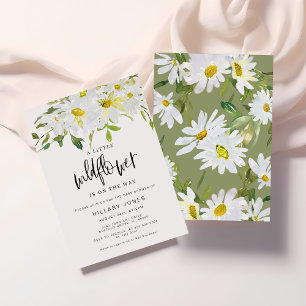 Wildflower Witte Daisy   Baby shower Zomerbloemen Kaart