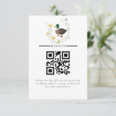 Wildflower woerd-eend trouwfeest informatiekaartje (Staand voorkant)