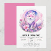 Wildflower wolf meisje verjaardag kaart (Voorkant / Achterkant)