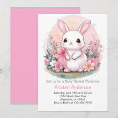 Wildflower Wonderland Bunny Meisje Baby shower Kaart (Voorkant / Achterkant)