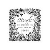 Wildflower Wonderland Familienaam Retouradres Rubberstempel (Afrduk)