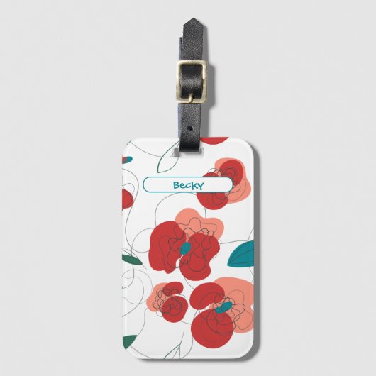 Wildflower Wonderland | Gestileerde Bloemen patroo Bagagelabel (Voorkant (verticaal))