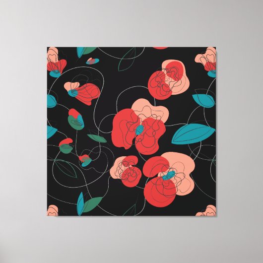 Wildflower Wonderland | Gestileerde Bloemen patroo Canvas Afdruk (Voorkant)