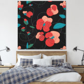 Wildflower Wonderland | Gestileerde Bloemen patroo Canvas Afdruk (Insitu (Slaapkamer))