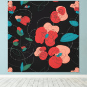 Wildflower Wonderland | Gestileerde Bloemen patroo Canvas Afdruk (Insitu (Houten vloer))