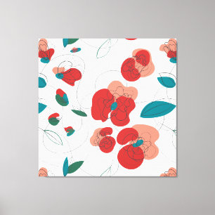 Wildflower Wonderland Gestileerde Bloemen patroo Canvas Afdruk