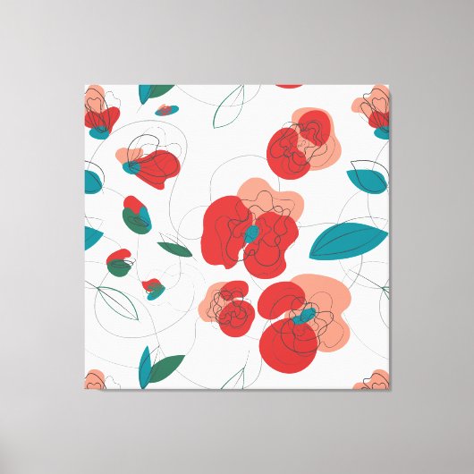 Wildflower Wonderland | Gestileerde Bloemen patroo Canvas Afdruk (Voorkant)