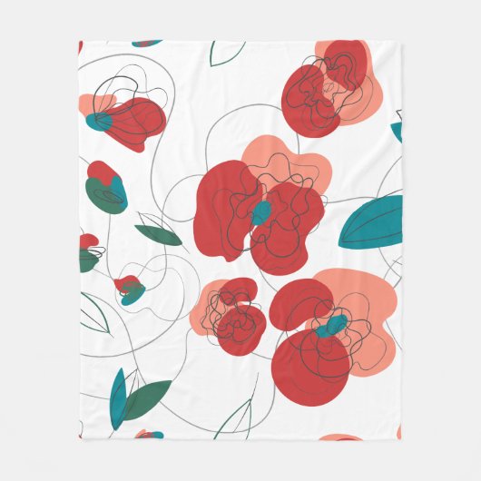 Wildflower Wonderland | Gestileerde Bloemen patroo Fleece Deken (Voorkant)