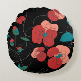 Wildflower Wonderland | Gestileerde Bloemen patroo Rond Kussen