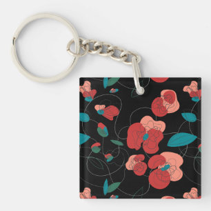 Wildflower Wonderland Gestileerde Bloemen patroo Sleutelhanger