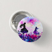 Wildflower Wonderland Waterverf Ronde Button 3,2 Cm (Voorkant /achterkant)