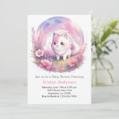 Wildflower Woodsy Wolf Baby shower Kaart (Staand voorkant)