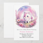 Wildflower Woodsy Wolf Baby shower Kaart (Voorkant / Achterkant)