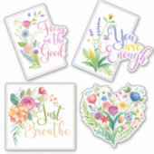 Wildflower Woorden & Hart Custom-Cut Vinyl Sticker (Voorkant)