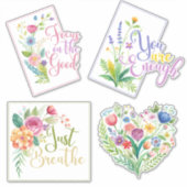 Wildflower Woorden & Hart Custom-Cut Vinyl Sticker (Voorkant)