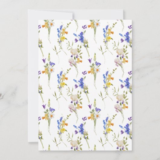 Wildflower wordt een zomermeisje 1e verjaardag kaart (Achterkant)