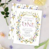 Wildflower wordt een zomermeisje 1e verjaardag kaart