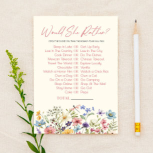 Wildflower Would She Rather Baby Shower Spel