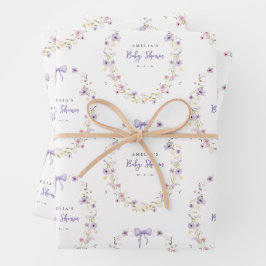 Wildflower Wrapping Paper Baby shower Gift Wrap