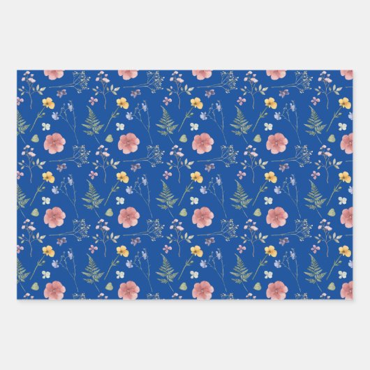 Wildflower Wrapping Paper Flat Sheet Set van 3 (Voorkant 3)