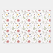 Wildflower Wrapping Paper Flat Sheet Set van 3 (Voorkant 2)