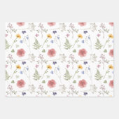 Wildflower Wrapping Paper Flat Sheet Set van 3 (Voorkant)