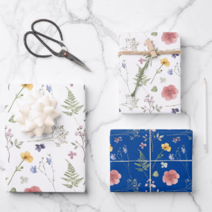 Wildflower Wrapping Paper Flat Sheet Set van 3