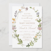 Wildflower Wreath Baby shower Invitation Bedankkaart (Voorkant)