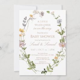 Wildflower Wreath Baby shower Invitation Bedankkaart