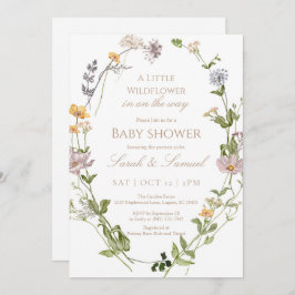 Wildflower Wreath Baby shower Invitation Bedankkaart