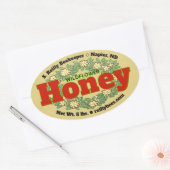 Wildflower Wreath Honey Jar Ovale Sticker (Envelop)