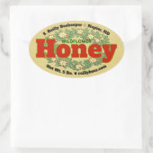 Wildflower Wreath Honey Jar Ovale Sticker (Tas)