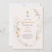 Wildflower Wreath Medical Degree Graduation Party Kaart (Voorkant)