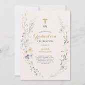 Wildflower Wreath Medical Degree Graduation Party Kaart (Voorkant)